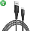 Rock C8 C TO A 5A Metal Super Charge Sync round Cable (1m)