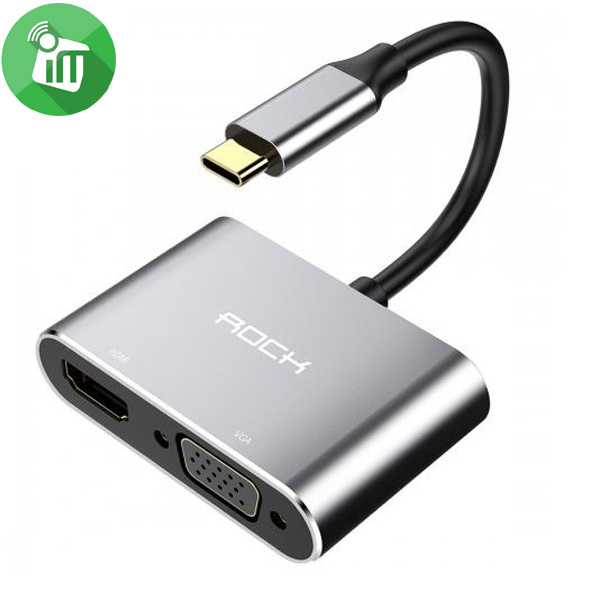 Rock Type C to HDMI + VGA Converter