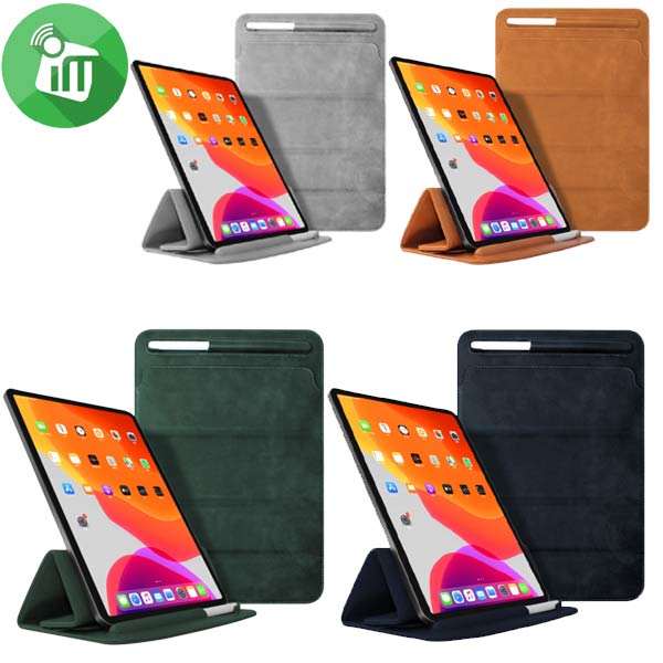 Mutural Pouch Series Leather Pouch & Tablet Stand (9-12.9 inch)