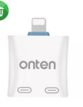 Onten 25102 Dual Lightning Audio & Charge Adapter