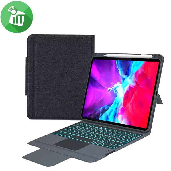 CM-13D Smart Bluetooth Keyboard Leather Case With Touchpad and Light For iPad Pro 12.9 (2018/2020)