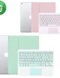PS12T Smart Bluetooth Keyboard Leather Case With Touchpad and Light For iPad 10.2/iPad 10.2 (2020)/Pro 10.5 (2017)/Air (2019)