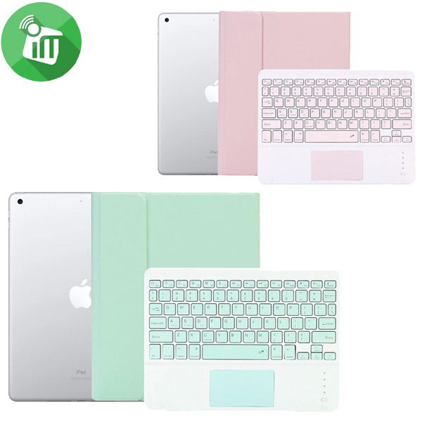 PS12T Smart Bluetooth Keyboard Leather Case With Touchpad and Light For iPad 10.2/iPad 10.2 (2020)/Pro 10.5 (2017)/Air (2019)
