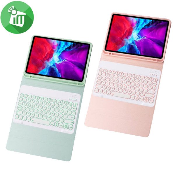 YM12D Smart Bluetooth Keyboard Leather Case With Backlit For iPad 10.2/iPad 10.2 (2020)/Pro 10.5 (2017)/Air (2019)