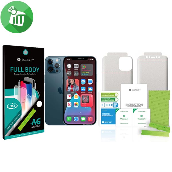 BESTSUIT 2in1 Anti-Glare Full Body Film Protection Screen Protector for iPhone 12 Pro Max