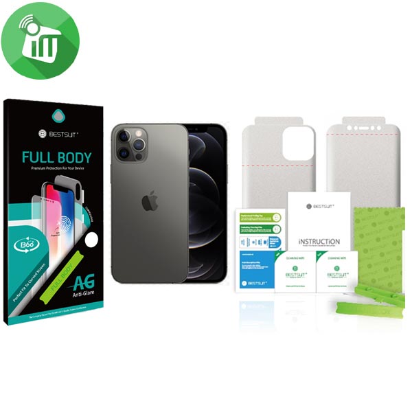 BESTSUIT 2in1 Anti-Glare Full Body Film Protection Screen Protector for iPhone 12 / iPhone 12 Pro