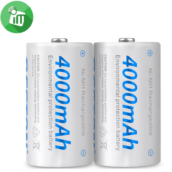 Beston 2PCS Size C Rechargeable Battery 4000mAh