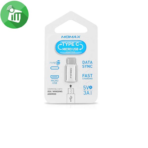 MOMAX Micro USB To Type C Adaptor (5V3A) - Image 2