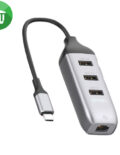 Onten 95118R USB-C to 3 USB 3.0 Hub With Gigabit Ethernet Adapter