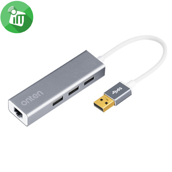 Onten U5226 USB 2.0 to 3 USB 2.0 Hub With Gigabit Ethernet Adpater (0.2M)