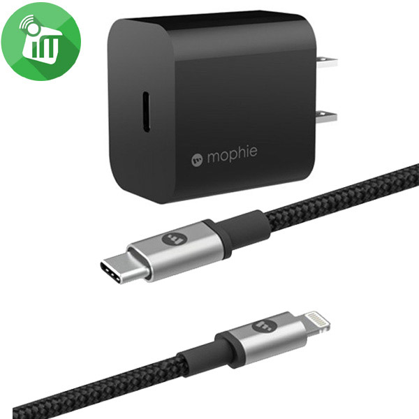 Mophie 20W USB-C PD Fast Wall Charger With USB-C To Lightning Cable 1M