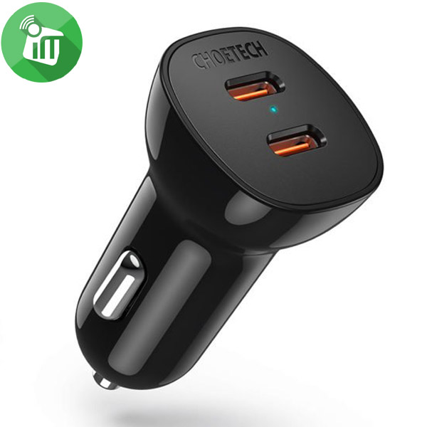 Choetech TC0008 Dual USB-C PD 36W Fast Car Charger