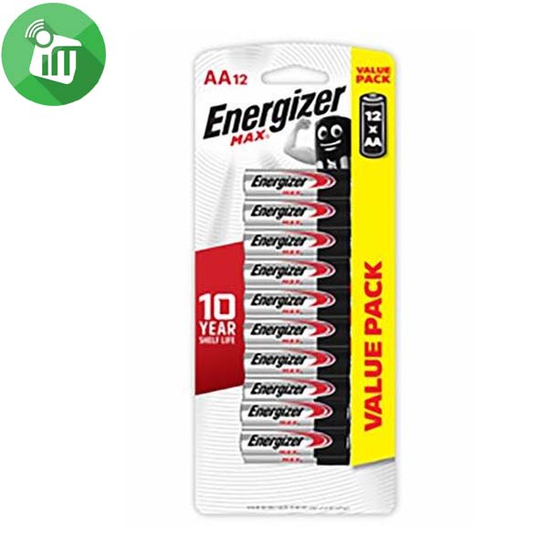 Energizer 12PCS AA Max + Powerseal Batteries 1.5V