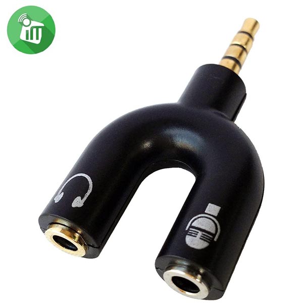 U Shape 3.5mm Audio Splitter Adapter Headphone And Mic