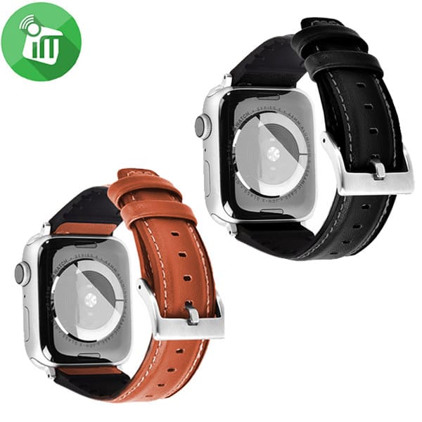 COTEetCI W50 Soft Rubber Leather Integrated Watch Band For iWatch (44/45/46/49mm)