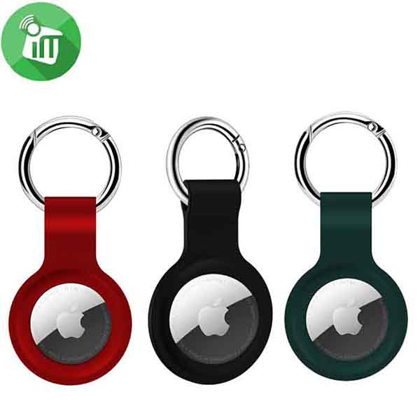 TGVis Silky Series AirTag Secure Silicone Holder With Keychain