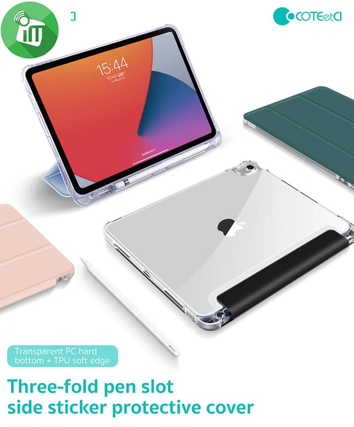 COTEetCI Tri-Fold Pen Slot Side Sticker Protective Case iPad Mini 4/5