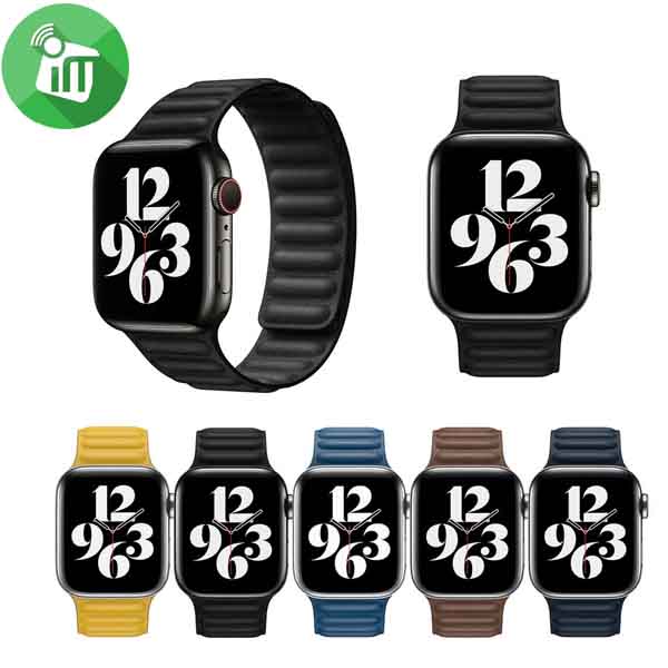 Magnetic Leather Link Band For iWatch (44/45/46/49mm)