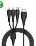 Rock Hi-Tensile 3 in 1 Charging Nylon Braided Cable W / Version A (1200mm)