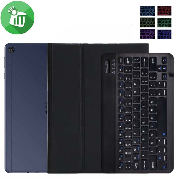 C2101D Smart Bluetooth 3.0 Keyboard Leather Case With Backlit For Huawei MatePad T 10s / T 10 - Image 2