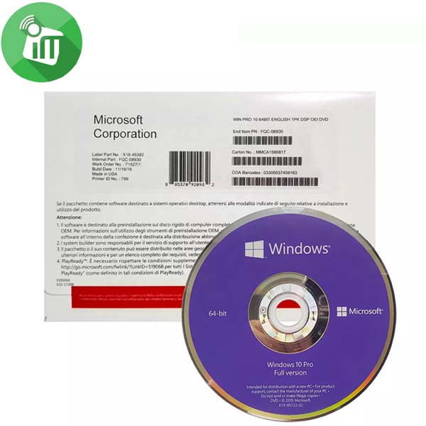 Microsoft Corporation Windows 10 Pro 64bit (Eng) Updateble Windows 11