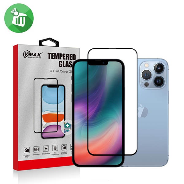 Vmax Screen Protector iPhone 14/13/13 Pro 3D Full Cover Dustproof Version Tempered Glass - Image 2