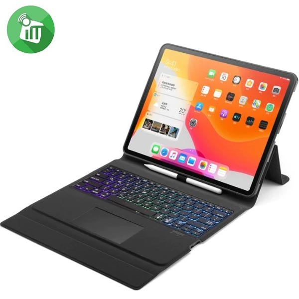 W129TS Smart Bluetooth Keyboard Leather Case With Touchpad and Light For iPad Pro 12.9 (2018/2020/2021) - Image 3