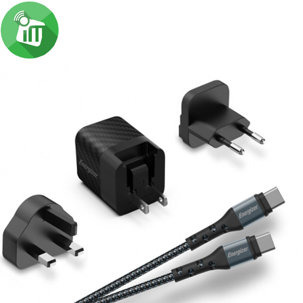 Energizer Ultimate Wall Charger PD 20W Multi plug With USB-C/USB-C Cable (1M)
