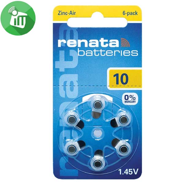 Renata Hearing Aid Battery PR44 1.45V (6 pes)
