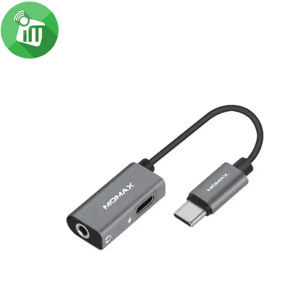 MOMAX One Link 2-in-1 Type-C to 3.5mm Headphone Adapter and Charging Cable