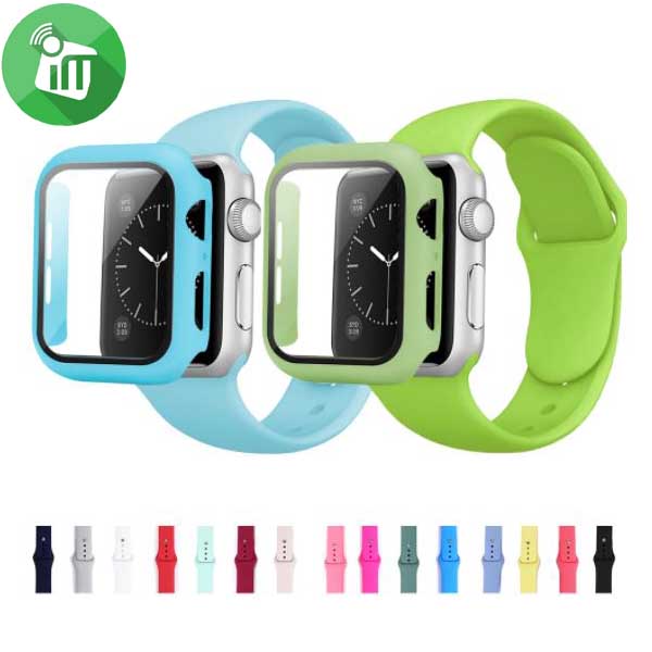 Sport Silicone Watch Strap + Case Bundle For iWatch (40mm)