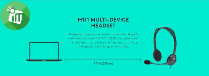 Logitech H111 Stereo Wired 3.5mm Headset