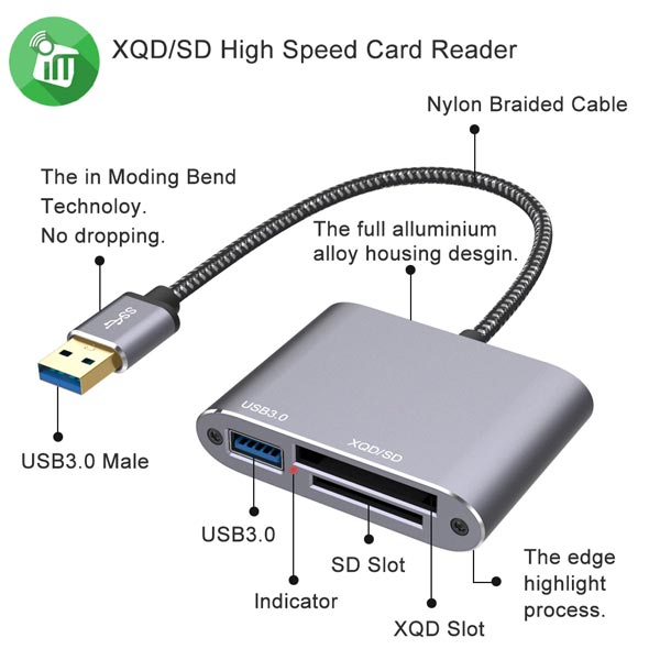 Onten 5512 XQD / SD USB 3.0 Card Reader