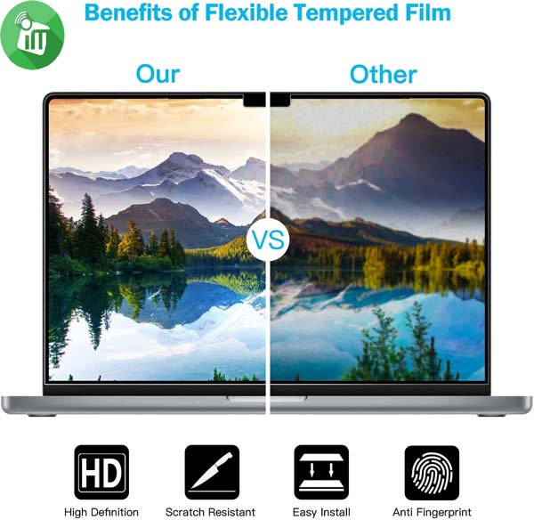 VMAX Tempered Glass Screen Protector 0.33MM 2.5D Normal Series For MacBook Pro 14.2