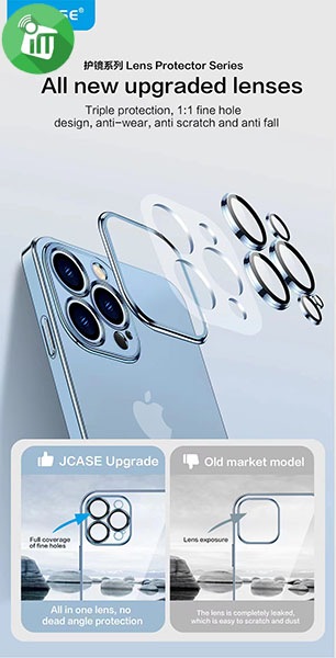 j-Case Classic Series Crystal TPU Lens Glass Protection Case iPhone 13 Pro Max