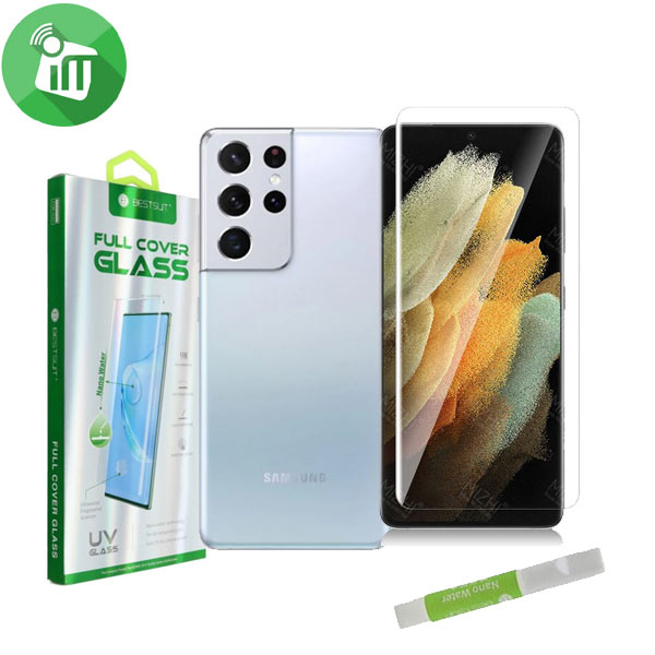 BESTSUIT UV Nano Full Glue Adhesive Tempered Full Cover Glass Screen Protector for Samsung Galaxy S21 ultra