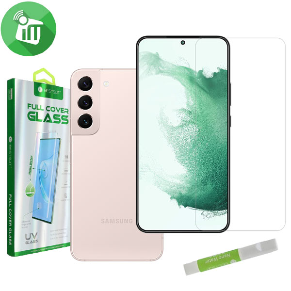 BESTSUIT UV Nano Full Glue Adhesive Tempered Full Cover Glass Screen Protector for Samsung Galaxy S22