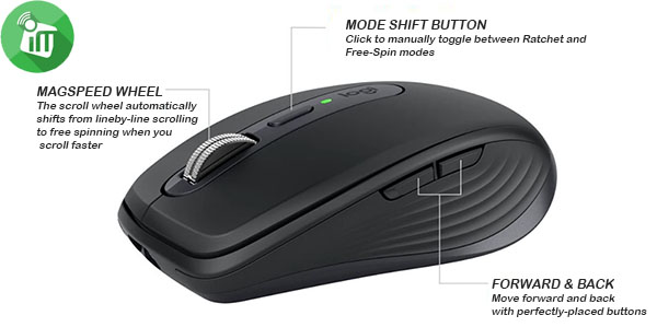 Logitech MX Anywhere 3 Wireless Compact Mouse