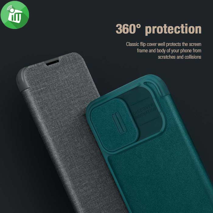 Nillkin Qin Pro Plain Leather + Cloth case for Apple iPhone 13 Pro Max