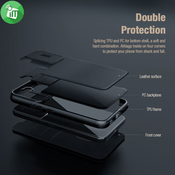 Nillkin Qin Pro Plain Leather + Cloth case for Samsung Galaxy S22 Ultra