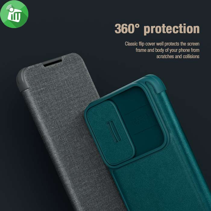 Nillkin Qin Pro Plain Leather + Cloth case for Samsung Galaxy S22 Ultra