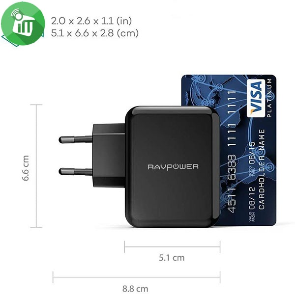 RAVPower RP-PC001 24W Dual Port USB Wall Charger