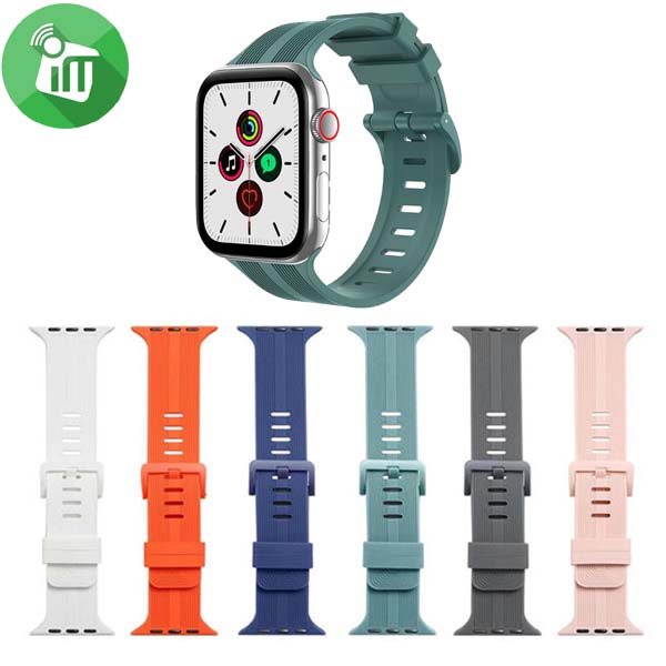 Silicone Sport Ribbed strap Band For iWatch (44/45/46/49mm)