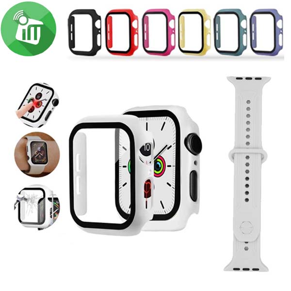 Silicone Watch 2in1 Watch Band & Protective Case for iWatch 45mm