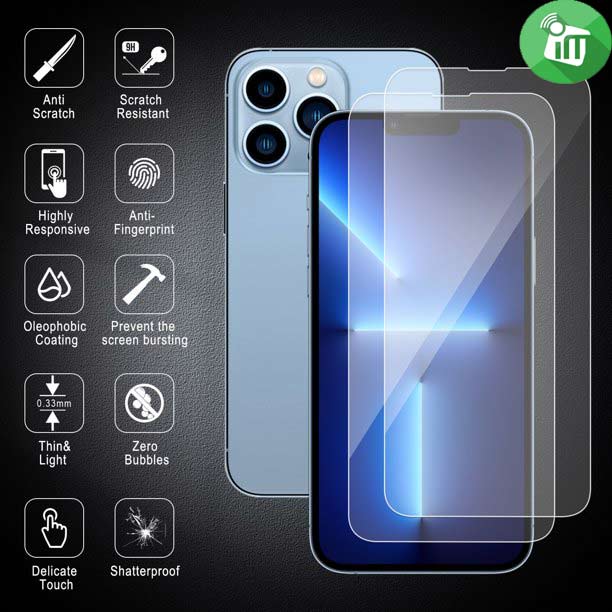 mocolo Glass Panels Premium Tempered Screen Protector For iPhone 13 Pro Max