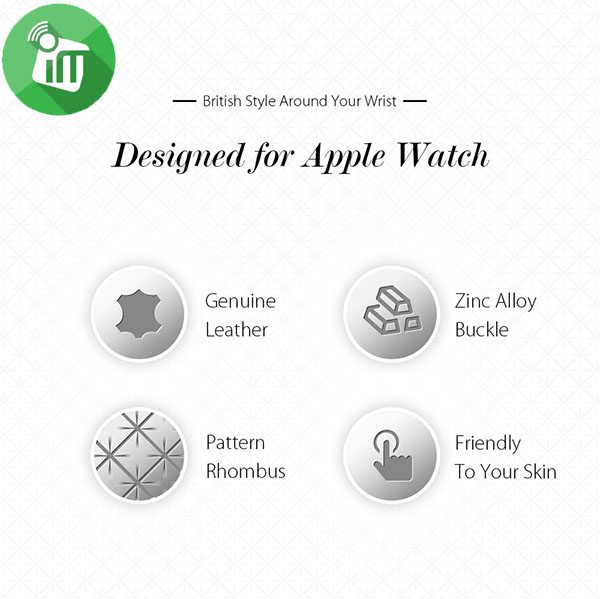 Dux Ducis Enland Version Leather Strap For iWatch (42/44/45mm)
