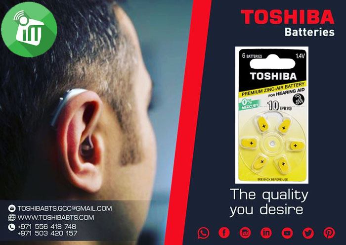 Toshiba PR70 Hearing Aid Size 10 Premium Zinc-Air Battery 6PCS