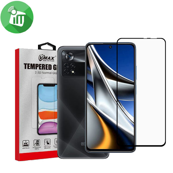 Vmax Screen Protector 2.5D Full Glue Full cover Tempered Glass For Xiaomi Poco X4 Pro 4G