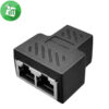RJ45 Inline Coupler Splitter Dual Female Port