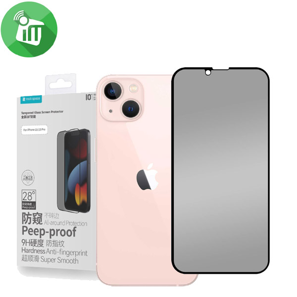 Rock Space Full Coverage 28° Privacy Tempered Glass Screen Protector for iPhone 13 13 pro